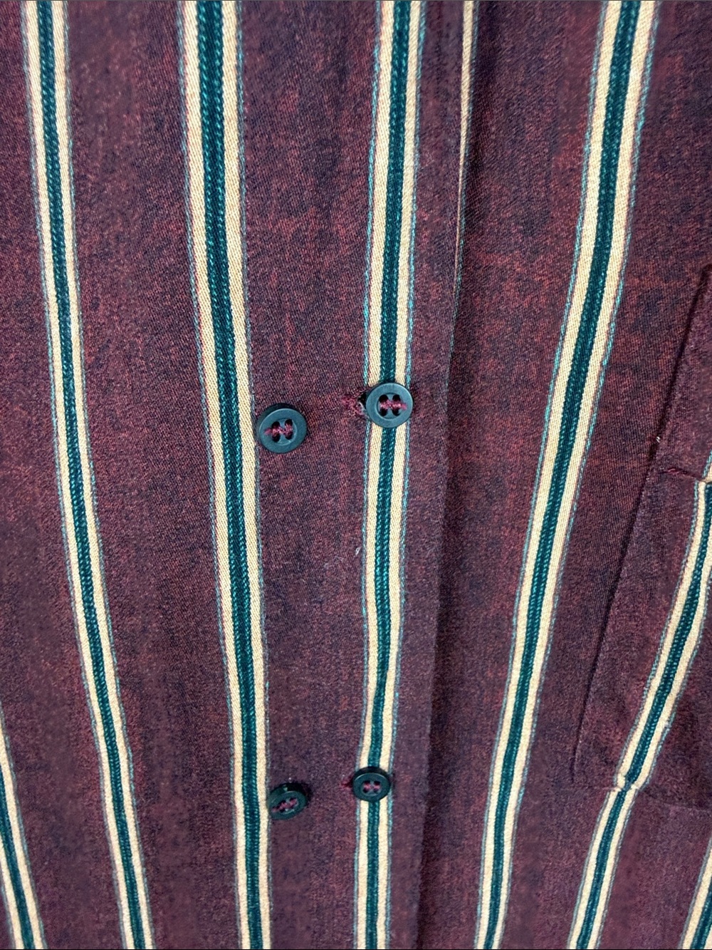 MANGO Suit Striped Button Down Blouse Burgundy Gold Green Size S / 4 - Picture 9 of 13